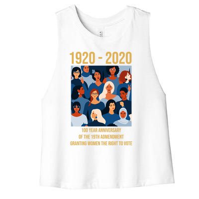 19th Adt 'S Right To Vote 100 Years Suffragette Meaningful Gift Women's Racerback Cropped Tank