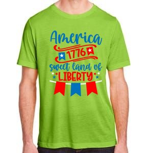 1776 America Sweet Land Of Liberty 4th Of July Patriotic Gift Adult ChromaSoft Performance T-Shirt