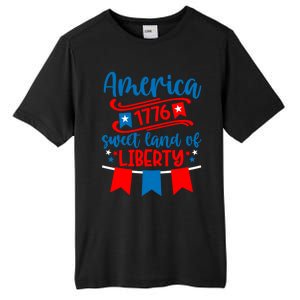 1776 America Sweet Land Of Liberty 4th Of July Patriotic Gift Tall Fusion ChromaSoft Performance T-Shirt