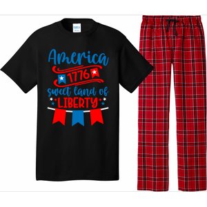 1776 America Sweet Land Of Liberty 4th Of July Patriotic Gift Pajama Set