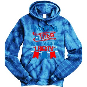 1776 America Sweet Land Of Liberty 4th Of July Patriotic Gift Tie Dye Hoodie