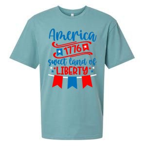 1776 America Sweet Land Of Liberty 4th Of July Patriotic Gift Sueded Cloud Jersey T-Shirt