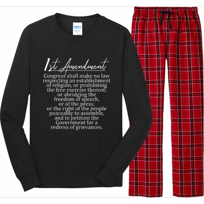 1st Amendment US Constitution Support Freedom Of Speech Long Sleeve Pajama Set