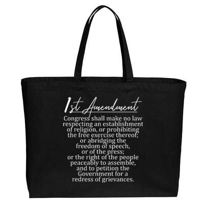 1st Amendment US Constitution Support Freedom Of Speech Cotton Canvas Jumbo Tote