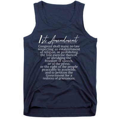 1st Amendment US Constitution Support Freedom Of Speech Tank Top