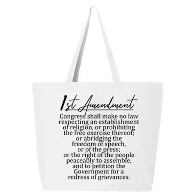 1st Amendment US Constitution Support Freedom Of Speech 25L Jumbo Tote