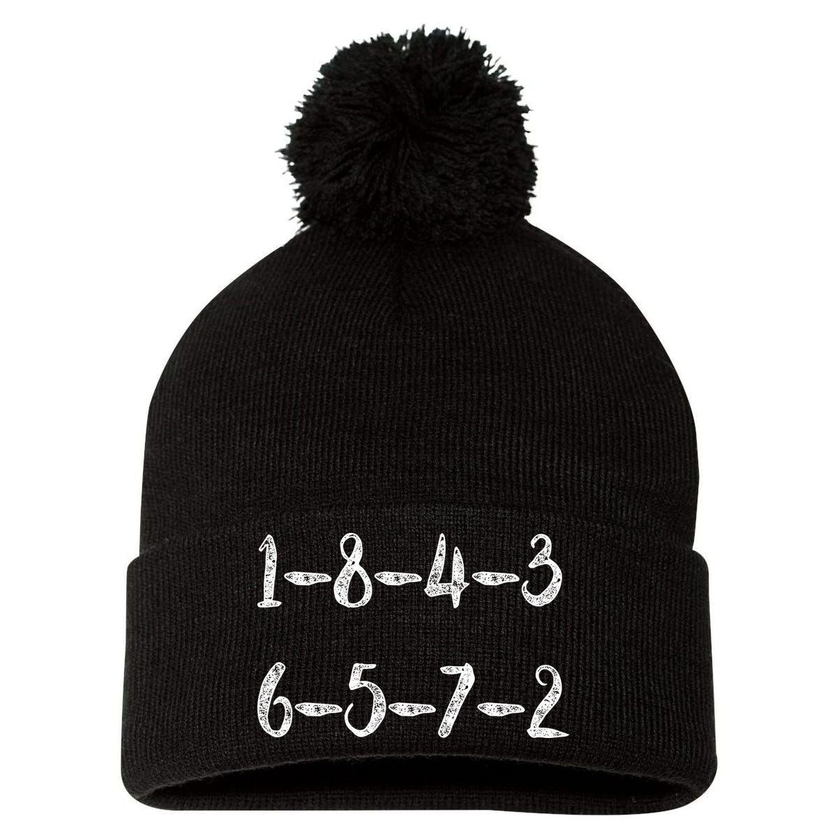 18436572 AWESOME V8 FIRING ORDER CAR ENTHUSIAST Pom Pom 12in Knit Beanie