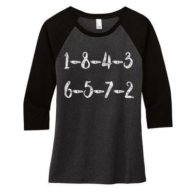 18436572 AWESOME V8 FIRING ORDER CAR ENTHUSIAST Women's Tri-Blend 3/4-Sleeve Raglan Shirt