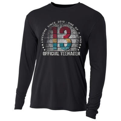 13th Birthday 13 Year Old Gifts Vintage Cute Cooling Performance Long Sleeve Crew