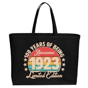 1923 Birthday 100 Years Of Of Being Awesome Limited Edition Cotton Canvas Jumbo Tote