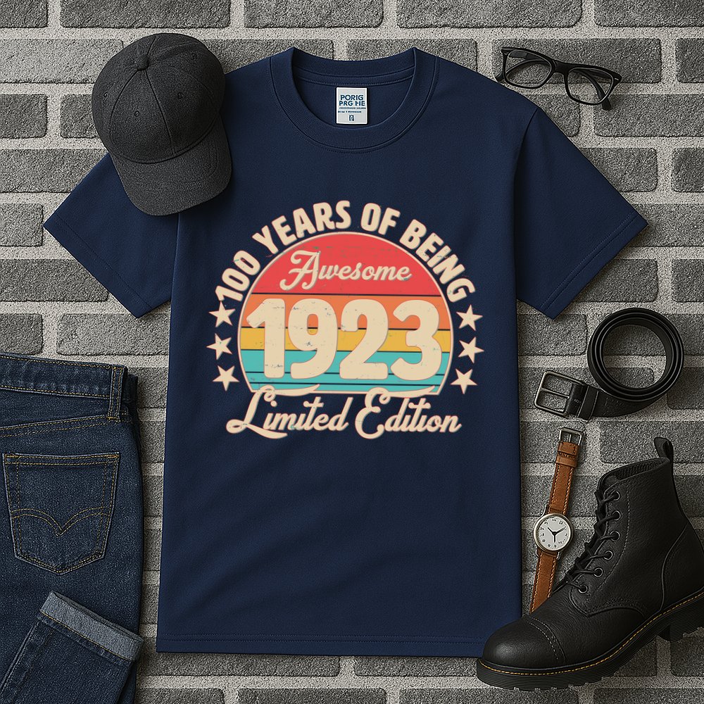 1923 Birthday 100 Years Of Of Being Awesome Limited Edition Tall T-Shirt