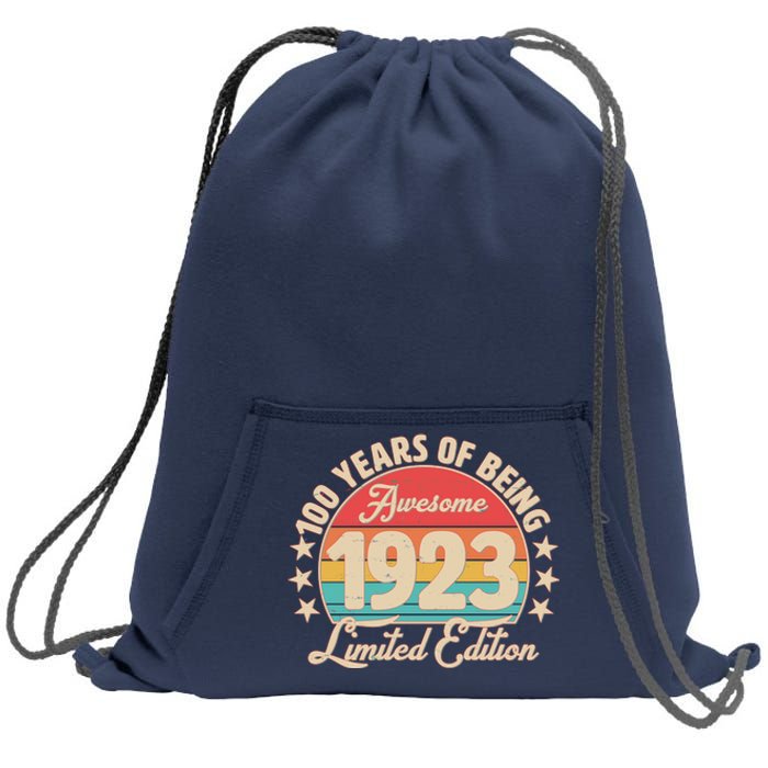 1923 Birthday 100 Years Of Of Being Awesome Limited Edition Sweatshirt Cinch Pack Bag