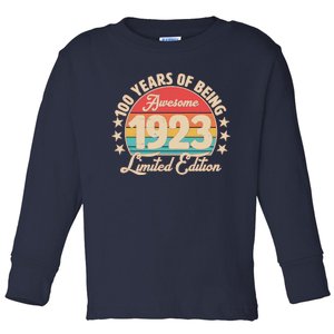 1923 Birthday 100 Years Of Of Being Awesome Limited Edition Toddler Long Sleeve Shirt