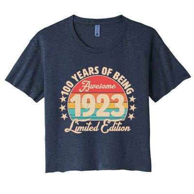 1923 Birthday 100 Years Of Of Being Awesome Limited Edition Crop Top