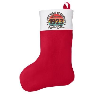 1923 Birthday 100 Years Of Of Being Awesome Limited Edition Felt Holiday Christmas Stocking