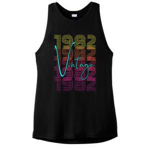 1982 Birthday Ladies PosiCharge Tri-Blend Wicking Tank