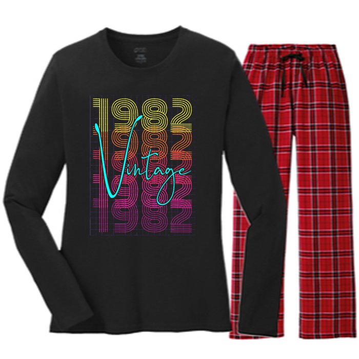 1982 Birthday Women's Long Sleeve Flannel Pajama Set 