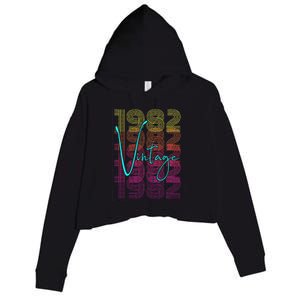 1982 Birthday Crop Fleece Hoodie