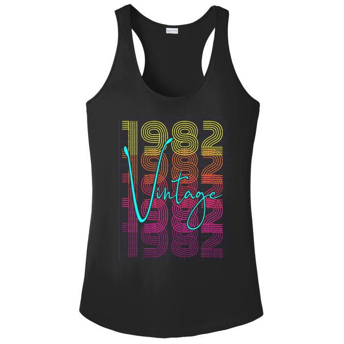 1982 Birthday Ladies PosiCharge Competitor Racerback Tank