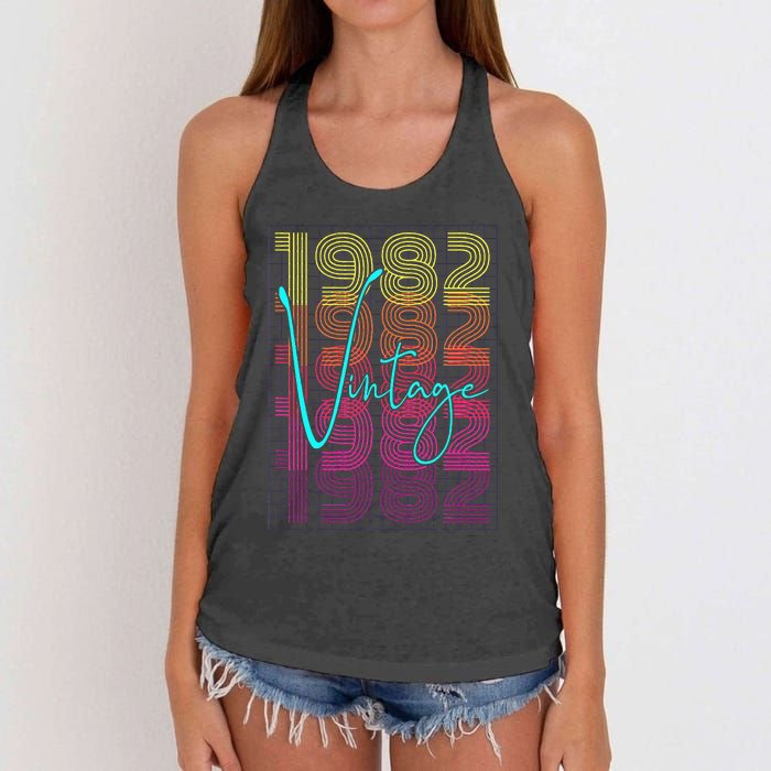 1982 Birthday Women's Knotted Racerback Tank