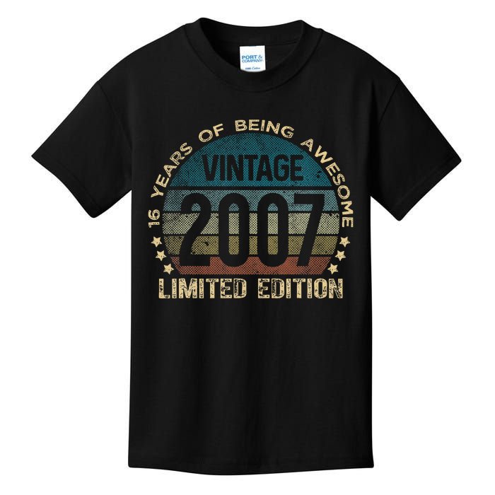 16th Birthday 16 Year Old Limited Edition Gifts Vintage 2007 Kids T-Shirt