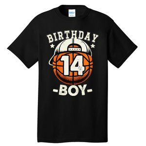 14th Birthday 14 Year Old Basketball Theme Decorations Tall T-Shirt