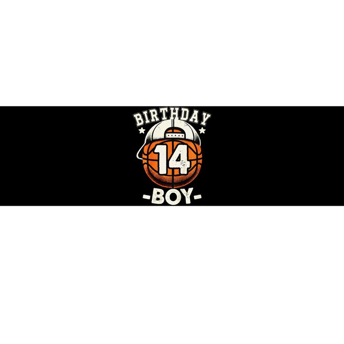 14th Birthday 14 Year Old Basketball Theme Decorations Bumper Sticker