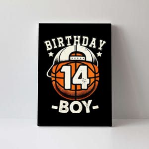 14th Birthday 14 Year Old Basketball Theme Decorations Canvas