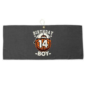 14th Birthday 14 Year Old Basketball Theme Decorations Large Microfiber Waffle Golf Towel