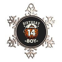 14th Birthday 14 Year Old Basketball Theme Decorations Metallic Star Ornament