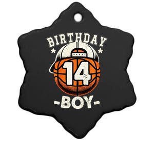 14th Birthday 14 Year Old Basketball Theme Decorations Ceramic Star Ornament