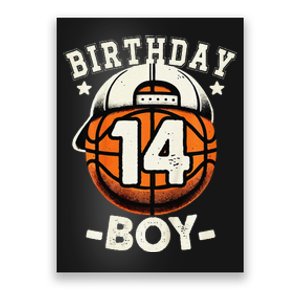 14th Birthday 14 Year Old Basketball Theme Decorations Poster