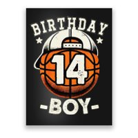 14th Birthday 14 Year Old Basketball Theme Decorations Poster