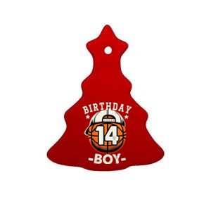 14th Birthday 14 Year Old Basketball Theme Decorations Ceramic Tree Ornament