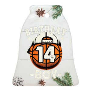 14th Birthday 14 Year Old Basketball Theme Decorations Ceramic Bell Ornament