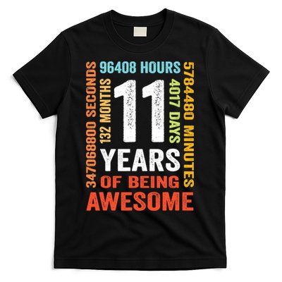 11th Birthday 11 Years Old Vintage Retro 132 Months T-Shirt