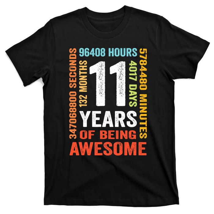 11th Birthday 11 Years Old Vintage Retro 132 Months T-Shirt