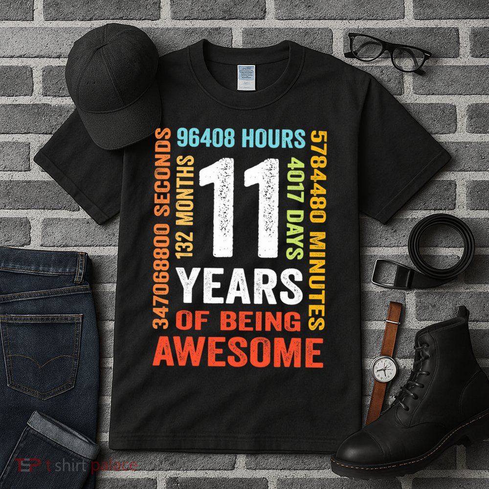 11th Birthday 11 Years Old Vintage Retro 132 Months Tall T-Shirt