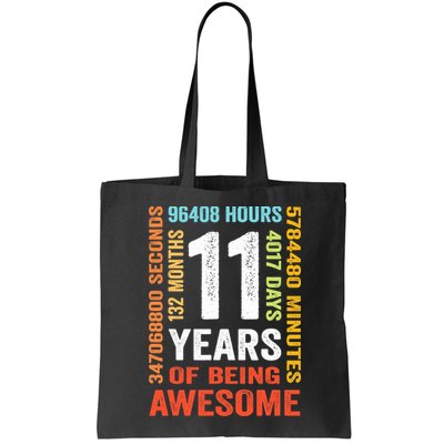 11th Birthday 11 Years Old Vintage Retro 132 Months Bag