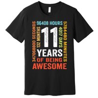 11th Birthday 11 Years Old Vintage Retro 132 Months Premium T-Shirt