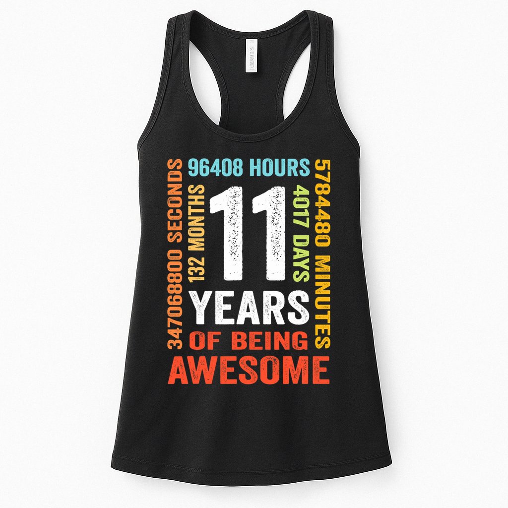 11th Birthday 11 Years Old Vintage Retro 132 Months Womens Tank Top
