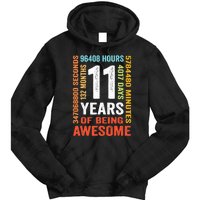 11th Birthday 11 Years Old Vintage Retro 132 Months Tie Dye Hoodie