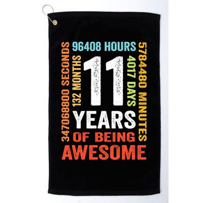 11th Birthday 11 Years Old Vintage Retro 132 Months Golf Towel