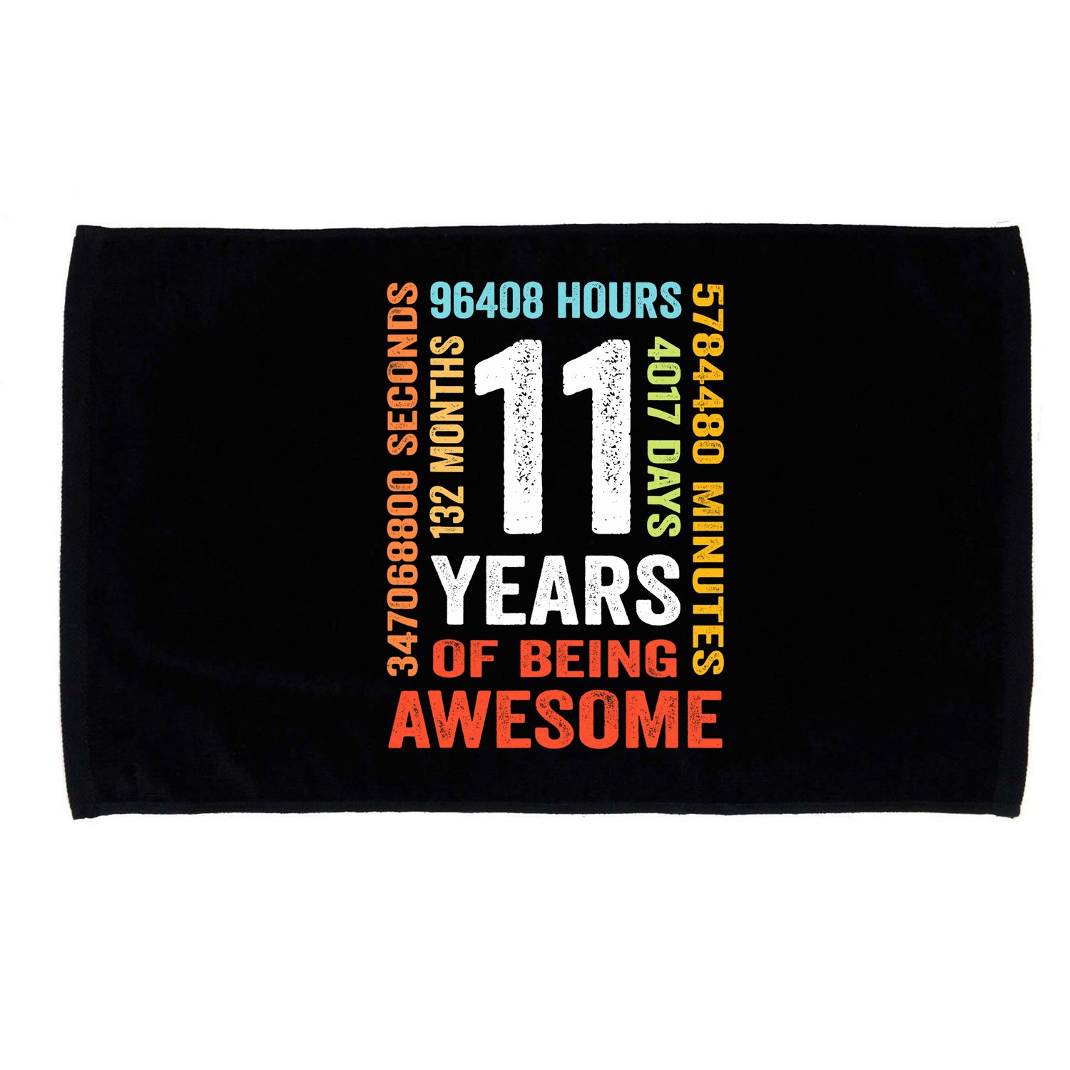 11th Birthday 11 Years Old Vintage Retro 132 Months Microfiber Hand Towel