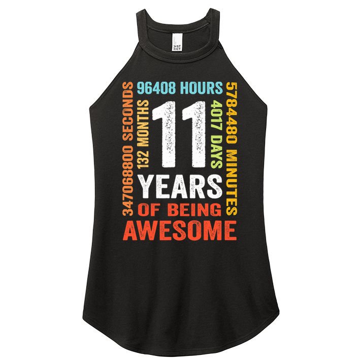 11th Birthday 11 Years Old Vintage Retro 132 Months Women's Perfect Tri Rocker Tank