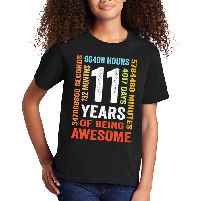 11th Birthday 11 Years Old Vintage Retro 132 Months Kids T-Shirt