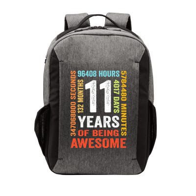 11th Birthday 11 Years Old Vintage Retro 132 Months Vector Backpack