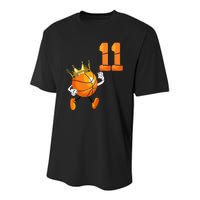 11th Birthday 11 Years Old Basketball Lover Theme Party Youth Performance Sprint T-Shirt