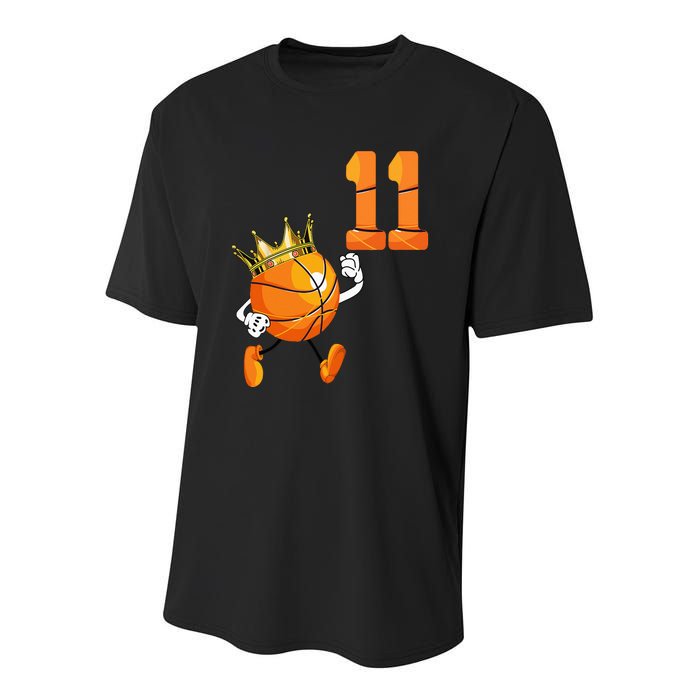 11th Birthday 11 Years Old Basketball Lover Theme Party Youth Performance Sprint T-Shirt