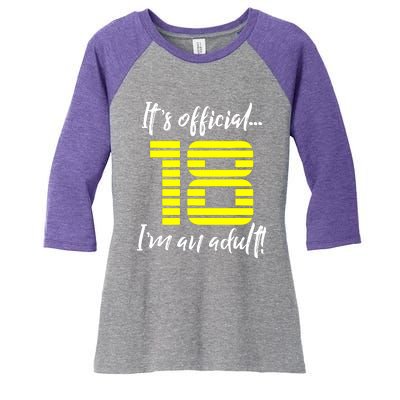 18th Birthday Women's Tri-Blend 3/4-Sleeve Raglan Shirt